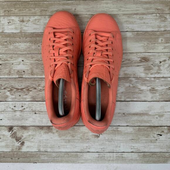 Adidas Stan Smith Sun Glow Orange Peach Low Top Sneakers Women's Size 10 - Picture 5 of 8
